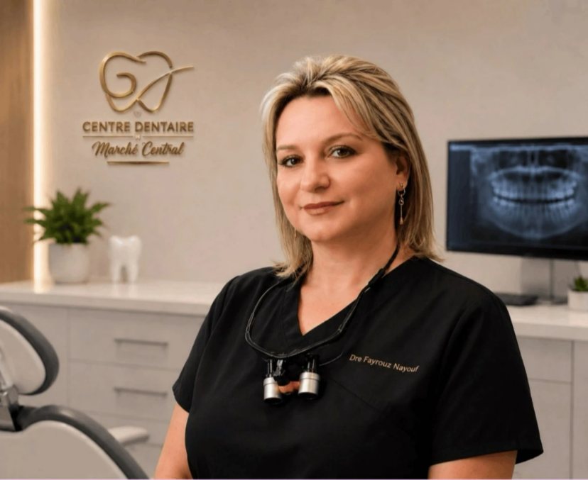Portrait de la Dre Fayrouz Nayouf, chirurgienne dentiste