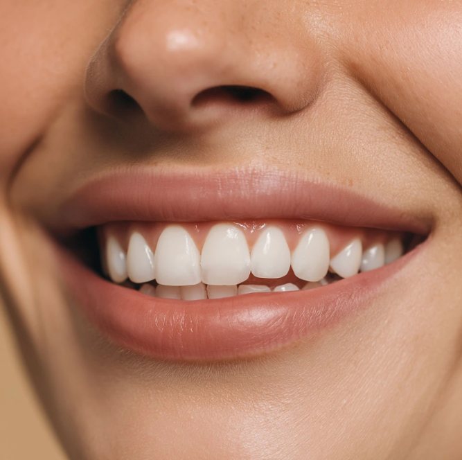 Gros plan d'un sourire sain